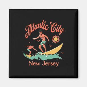 New Jersey Surfer Atlantic City Nj Surfen Strand V Magnet