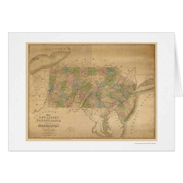 New-Jersey u. Pennsylvania-Eisenbahn-Karte 1839 (Vorderseite (Horizontal))