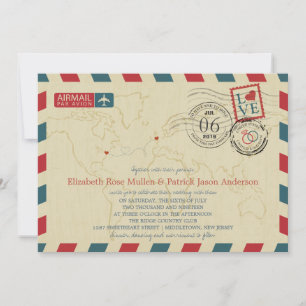 New Jersey / UK Airmail Hochzeit Einladung
