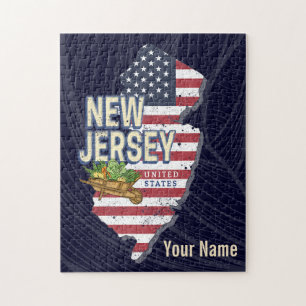 New Jersey United Staaten Retro Map USA Souvenir