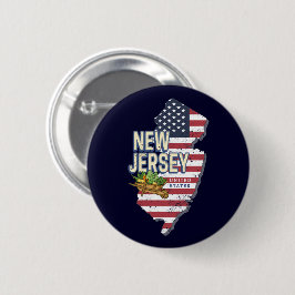 New Jersey United Staaten Retro Map USA Souvenir Button