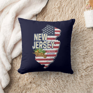 New Jersey United Staaten Retro Map USA Souvenir Kissen