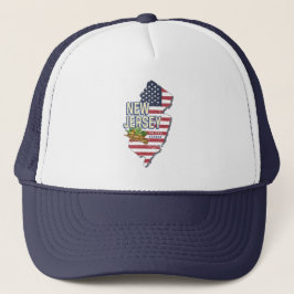 New Jersey United Staaten Retro Map USA Souvenir Truckerkappe