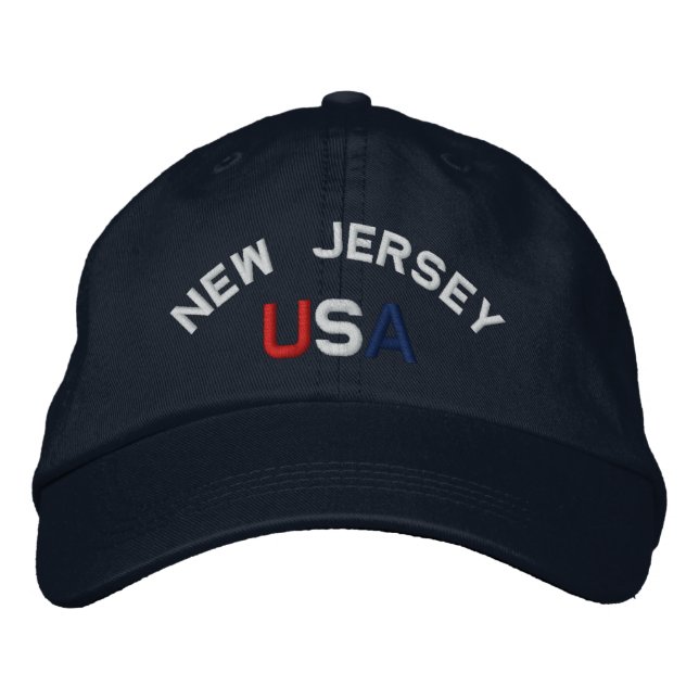 New Jersey USA Brodé Marine Casquette bleu (Devant)
