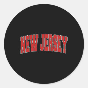 New Jersey Usa Bundesstaat Nj Universitätsstil Vin Runder Aufkleber