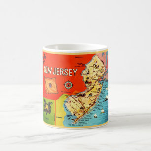 New Jersey Vintag Map Tasse