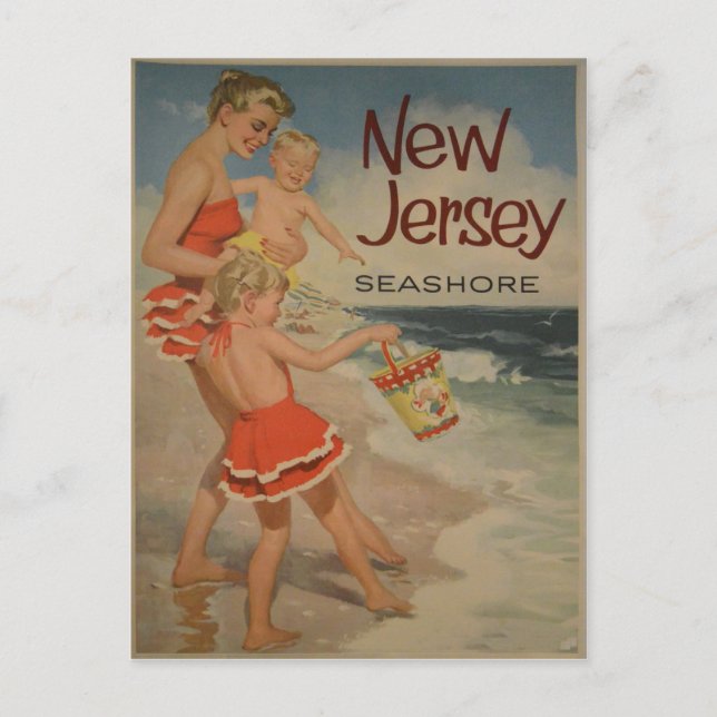 New Jersey Vintage Travel Poster Postkarte (Vorderseite)