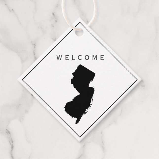 New Jersey Welcome Bag Geschenk Tag Hochzeit Geschenkanhänger (Vorderseite)
