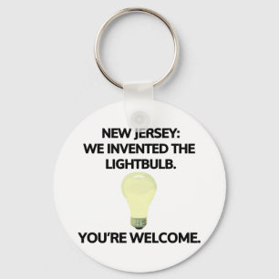 New Jersey: Wir erfanden die Glühbirne. Schlüsselanhänger