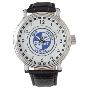 New-Jersey zentrales blaues Kometen-Zug-Logo Armbanduhr