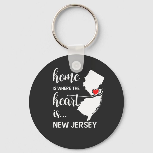 New Jersey Zuhause ist das Herz Schlüsselanhänger (Vorderseite)
