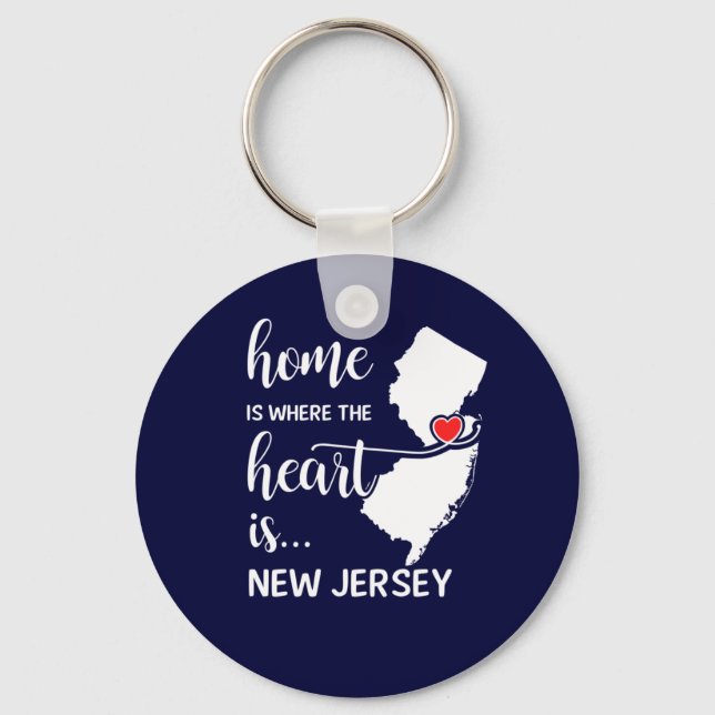 New Jersey Zuhause ist das Herz Schlüsselanhänger (Vorderseite)