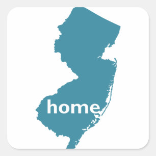 New Jersey Zuhause Quadratischer Aufkleber