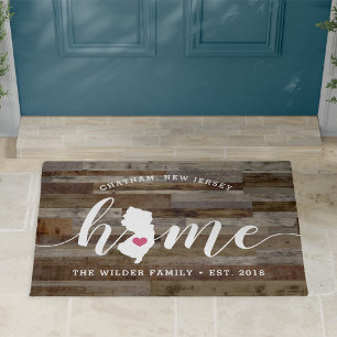 New Jersey Zuhause Staat Personalisierter HolzLook Fußmatte