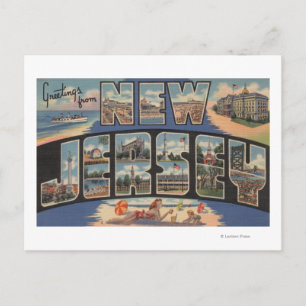New JerseyGroße BuchstabenszenenNew Jersey Postkarte