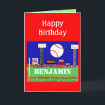 New Kids Baseball Happy Birthday Card Geschenk Karte<br><div class="desc">Die neuen niedlichen Kinder haben eine Baseball-Geburtstagskarte,  die sich leicht mit dem Namen Ihres Kindes personalisieren lässt oder als sportliche Baseball-Party Einladung von der amerikanischen Sportkünstlerin zazzle.com/kidssportsfunstuff* verwendet werden kann. Matching Kinder Baseball danke Ihnen Notizen zur Verfügung.</div>