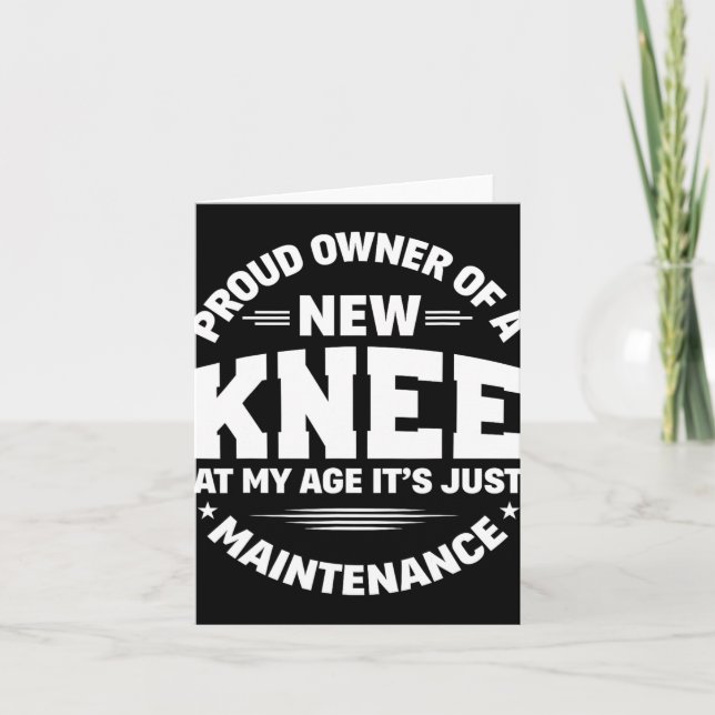 New Knee Replacement Surgery Get Well Recovery Gag Karte (Vorderseite)