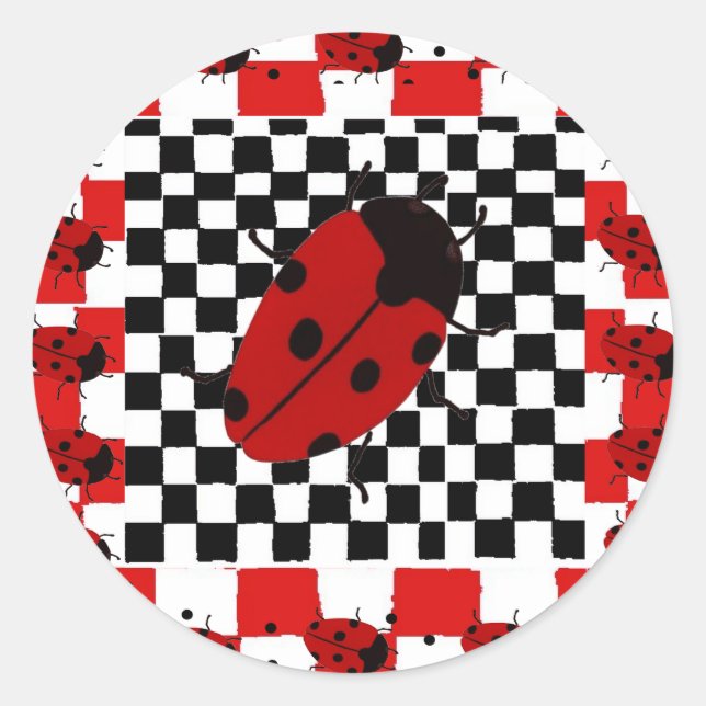 New Lady Bugs Runder Aufkleber (Vorderseite)