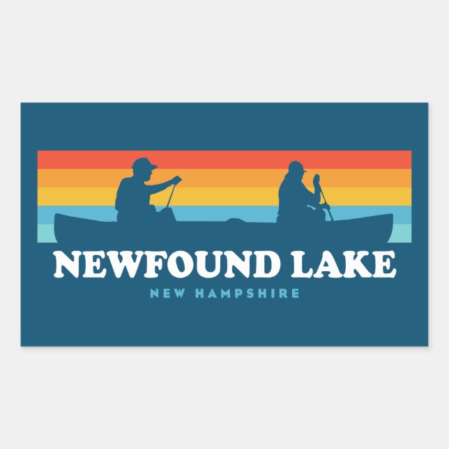 New Lake New Hampshire Canoe Rechteckiger Aufkleber (Vorderseite)