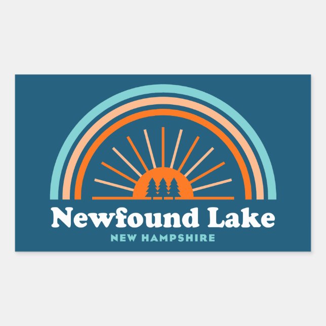 New Lake New Hampshire Rainbow Rechteckiger Aufkleber (Vorderseite)