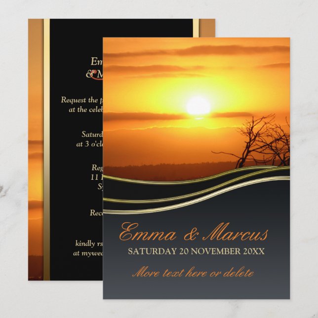 New Life Sunset Verlobung / Hochzeitseinladung Einladung (Vorne/Hinten)