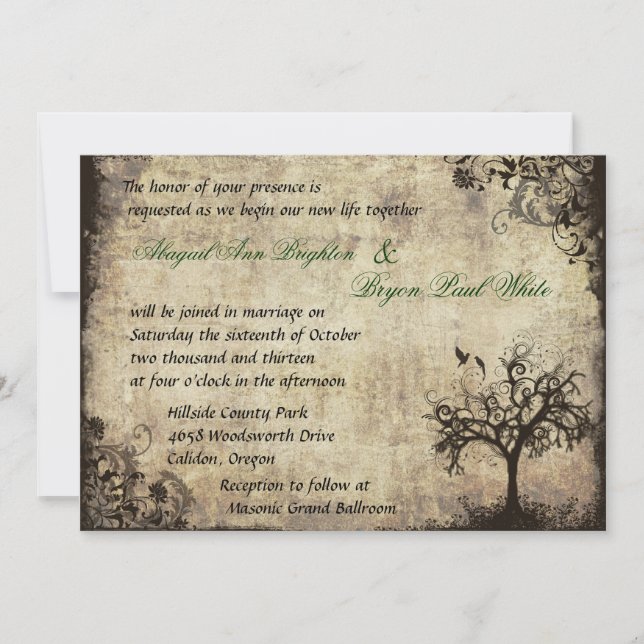 New Life Vintage Hochzeit Einladung (Vorderseite)