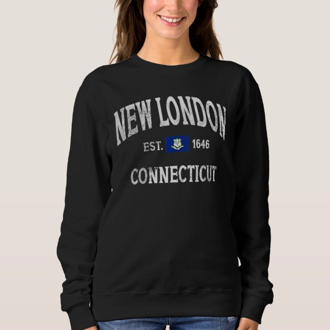 New London Connecticut CT Vintage Throwback Classi Sweatshirt (Vorderseite)