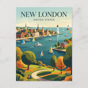 New London Connecticut Postkarte
