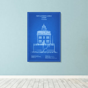 New London Ledge Leuchtturm - Connecticut – AD Leinwanddruck