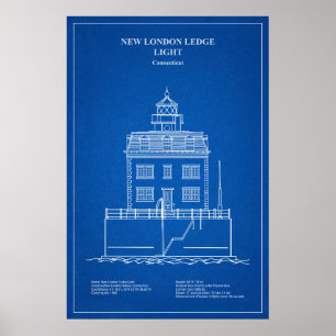 New London Ledge Leuchtturm - Connecticut – AD Poster