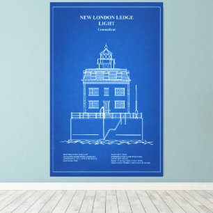 New London Ledge Lighthouse - Connecticut - AD Leinwanddruck