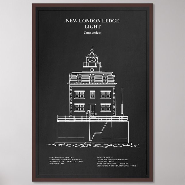 New London Ledge Lighthouse - Connecticut - PD Fotodruck (Von Creator hochgeladen)