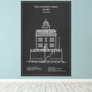 New London Ledge Lighthouse - Connecticut - PD Leinwanddruck