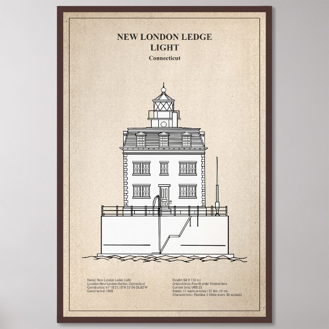 New London Ledge Lighthouse - Connecticut - SBD Fotodruck (Von Creator hochgeladen)