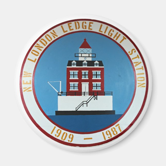 New London Ledge Lighthouse, CT Round Magnet (Vorne)