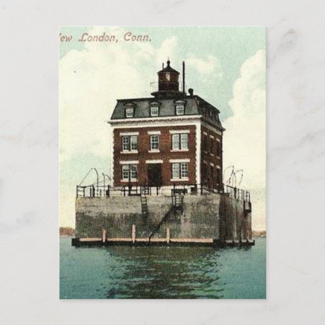 New London Ledge Lighthouse Postkarte (Vorderseite)