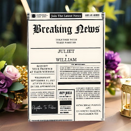 New Mail Vintag bezahlt alte Retro-Zeitung Hochzei Einladung
