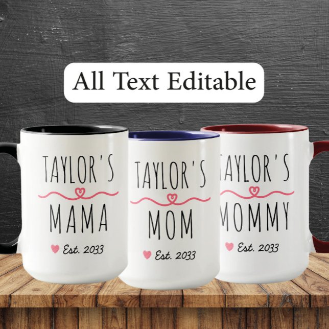New Mama with Custom Name, Title & Est. Year Tasse (Von Creator hochgeladen)