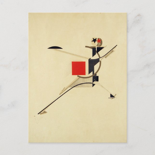 New Man by El Lissitzky Abstrakt Postkarte (Vorderseite)