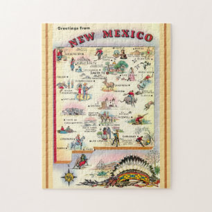 New Mexico 11x14 illustrierte Karte