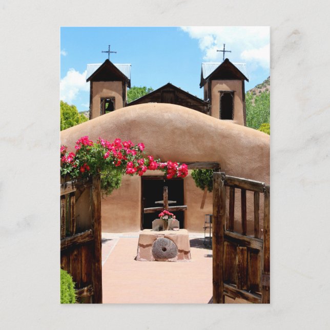 New Mexico Adobe Church Postkarte (Vorderseite)