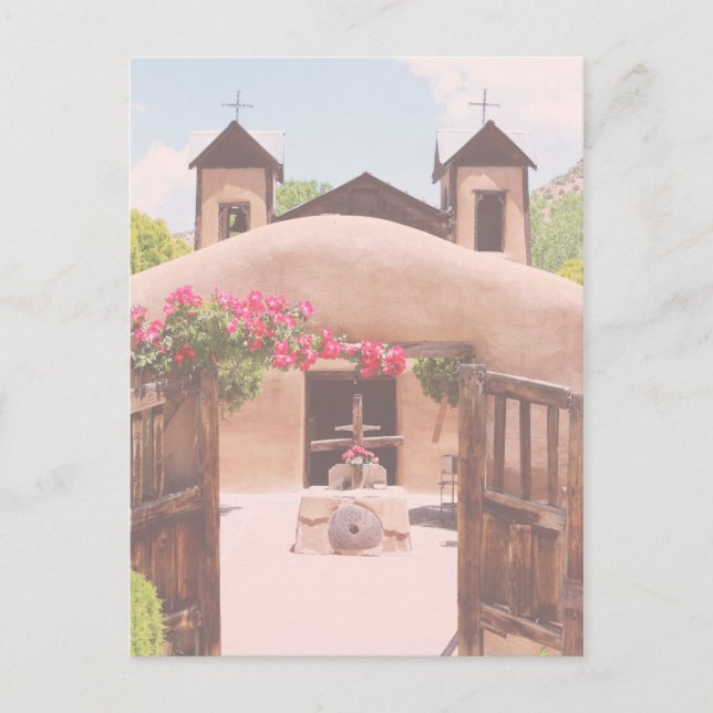 New Mexico Adobe Church Postkarte (Vorderseite)