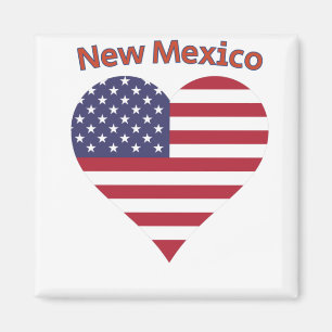 New Mexico American Flag Herzstück Magnet