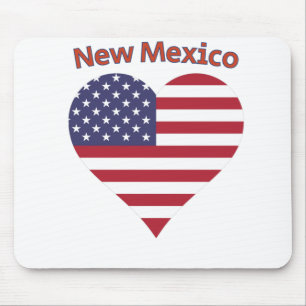 New Mexico American Flag Herzstück Mousepad