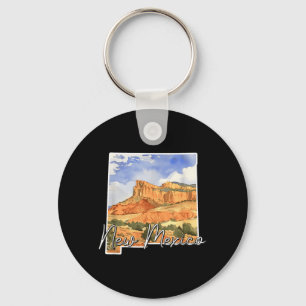 New-Mexico-Aquarell-Landschaftskunst Szenische Ans Schlüsselanhänger