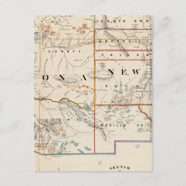 New Mexico, Arizona Postkarte (Vorderseite)