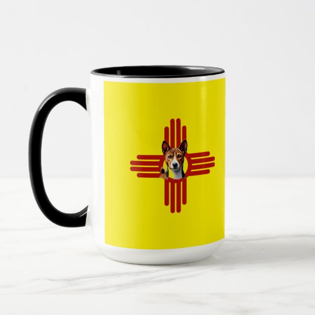 New Mexico Basenji Dog Sighthound Zia Symbol Tasse (Links)
