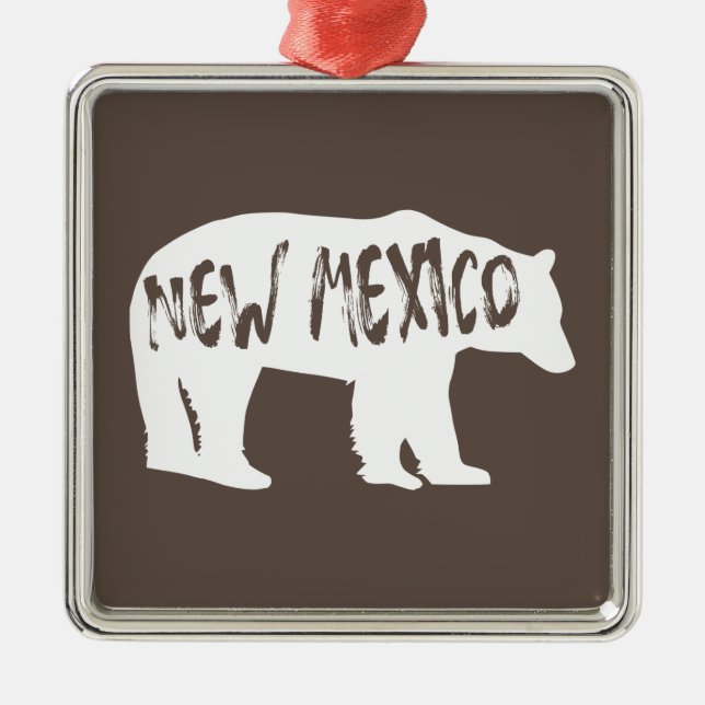 New Mexico Bear Ornament Aus Metall (Vorne)
