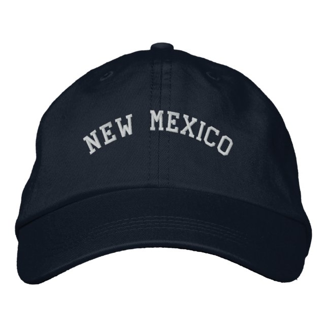 New Mexico bestickt Basic Cap Navy Blue Bestickte Kappe (Vorderseite)