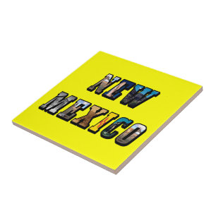 New Mexico Bildtext Fliese